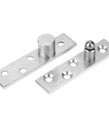 Hidden Door Pivot Hinge Set 2 Pack, 360 Degree Stainless Steel Concealed Rotating Axis Hinges for Secret Doors and Bookcases, Recessed Screw Openings, Durable Eccentric Shaft Design shown front view