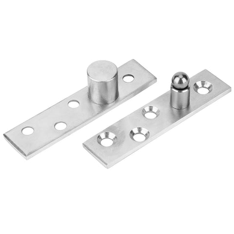Hidden Door Pivot Hinge Set 2 Pack, 360 Degree Stainless Steel Concealed Rotating Axis Hinges for Secret Doors and Bookcases, Recessed Screw Openings, Durable Eccentric Shaft Design shown front view
