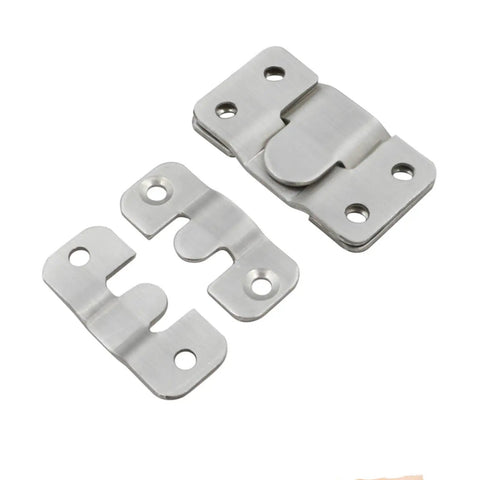 Stainless Steel Flush Mount Wall Bracket Picture Hanger For Shelves Cabinets And TV Mounts Interlocking Buckle Clip Secure Mounting
