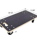 Heavy Duty 1320 LB Furniture Dolly With Four Swivel Casters Non Slip Plywood Platform For Moving Furniture, Appliances, Piano And Warehouse Equipment Black, dimensions view