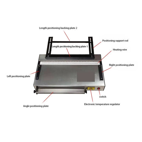 Small Desktop Metal Bender Machine Featuring No Sweat Setup And Sweet Temperature Control For Shaping Acrylic Or PVC Plastic Sheets Up To 1250 Mm with labeled components.