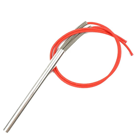 Real Heavy Duty 5 Pack 24 Volt 300 Watt Tubular Cartridge Heater 12mm By 300mm Sus304 Stainless Steel quick heat element with red wires.
