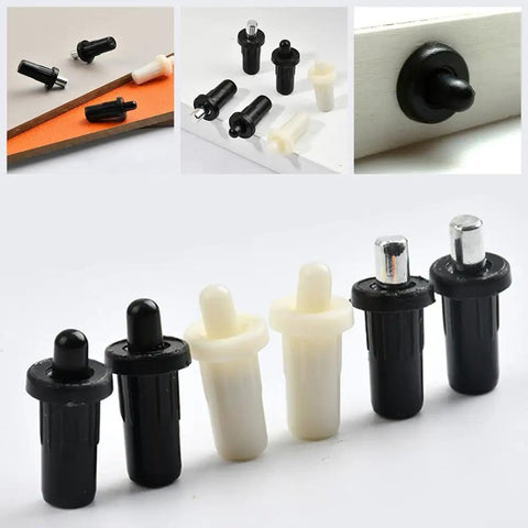 Spring Loaded Replacement Pins Kit for Door and Shutter Louvers, Black and White Plastic with Cold Rolled Steel, Includes 10 Pins, Fits 7cm or 8cm Opening Frames, Easy DIY Repair and Upgrade black and white pins shown with metal tips