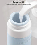 Close-up of silicone bottle with wide opening from Must Have 20 Pack Travel Toiletry Bottles Set With Leakproof Silicone Containers TSA Approved