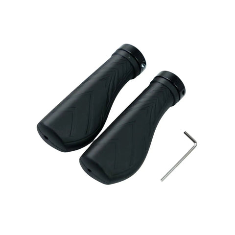 Ergonomic Bike Handlebar Grips G 124BL Lock On Aluminum Alloy Lock Ring With Grippy Soft Rubber and hex key for installation