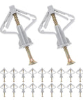 Drywall Anchors Kit 50 Pieces With Butterfly Anchors And Screws For Secure Mounting, heavy duty wall hangers in white plastic