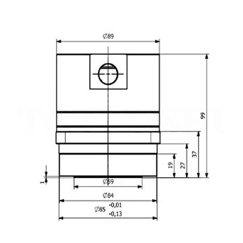 Technical drawing of Real Deal Harmonic Reducer Gearbox Featuring Flange Free Waterproof Layout And Ratio 100 For 60 Servo Motors dimensions.