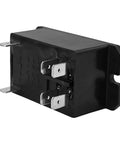 Heavy Duty 24V AC Power Relay Pack of 2 DPST Normally Open Contact Form, view of terminals on side of black industrial relay