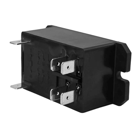 Heavy Duty 24V AC Power Relay Pack of 2 DPST Normally Open Contact Form, view of terminals on side of black industrial relay