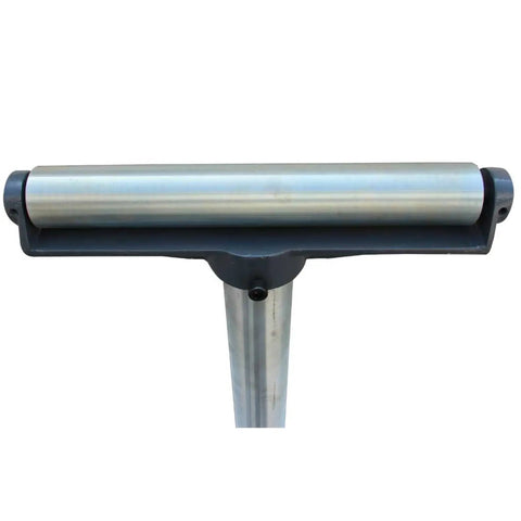 Top view of Big Time Heavy Duty Adjustable Pedestal Roller Stand With Smooth Ball Bearing Wheels, ideal for heavy material support.