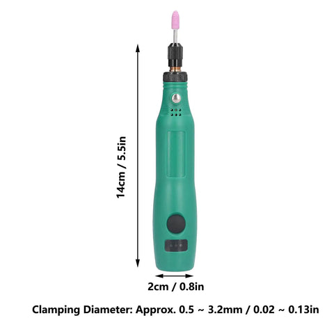 Rugged Mini Electric Grinder With Three Adjustable Speeds For Smooth Sanding Carving And Polishing. Portable green sander with pink tip.