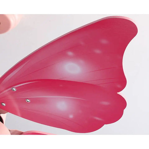Close-up of pink ceiling fan blade showcases sleek design, part of the Sleek Decorative Ceiling Fan With Integrated LED Lights And Remote Control Whisper Quiet Energy Saving Airflow For Bedroom Living Room Or Office Zero Hassle Setup Brings Sweet Chill Vibe Year Round.