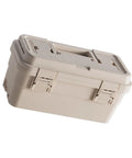 Compact Portable Tool Box With Compartmentalized Design And Secure Closure For Home And Camping, Khaki color, durable PP
