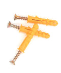 Heavy Duty Drywall Anchor And Screw Kit With 200 Pieces M6x30 Plastic Self Drilling Wall Anchors And Screws No Sweat Install For Shelves TVs Cabinets And Picture Frames, yellow anchors and screws
