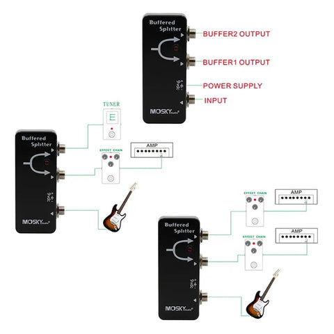 Buffered Splitter Guitar Effect Pedal With Dual Clean Buffer Outputs Keeps Your Tone Rock Solid On Long Cables Converts Hi Z To Lo Z