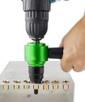 Upgrade Your Tool Kit With This Cool Nutsert Adapter And Electric Rivet Gun Setup Perfect For Auto Repairs Or Home DIY Projects. It Packs 5 Mandrels Plus 20 Nuts To Make Fastening Bolts Super Easy Without Breaking A Sweat On Any Car Or House Fix Job Today. electric drill nutsert adapter, metal, for installing rivet nuts on sheet metal