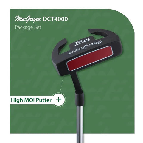 DCT4000 16 Piece Golf Club Set With Bag For Right Hand Players, High MOI putter with steel shaft and red insert