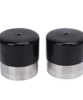 2 Pack Stainless Steel Trailer Wheel Bearing Protectors With 1.980 Inch Hub Size Auto Check Grease Indicator, black caps