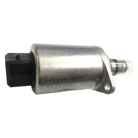 1PC 3769592 24V Proportional Solenoid Valve For Excavator Transmission Built Like Steel With Integrated Filter And Rock Solid Voltage Control For Dead Smooth Gear Shifting Hydraulics close-up showing its metal body and connector.