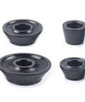 Top Shelf Four Piece Wheel Balancer Taper Cone Set Built Tough With Heavy Duty Forty Five Steel For 40mm Shafts and Universal Fitment On Cars And Trucks Ride Ready Garage Must Haves, featuring four steel taper cones in varying sizes.