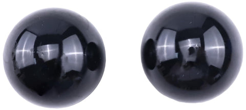 Two Pack M6 Threaded Ball Knobs Black 35mm Ball Top For Joystick Handles And Control Levers, shown front view