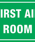 Green On Site First Aid Room Sign Rust Free Aluminum Tin Sign 16x12 Inches With Pre Drilled Holes and bold white text