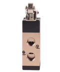 Front view of Compact Aluminum 2 Position 5 Way Pneumatic Reversing Valve With Roller Lever For Hassle Free Install One Quarter Inch PT Connection