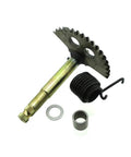 Kick Start Shaft Gear Spindle For GY6 125cc 150cc Chinese Moped Scooter 4 Stroke Engines With Bushing And Return Spring Fits Through Belt Cover Where The Kick Start Pedal Mounts displayed on white background