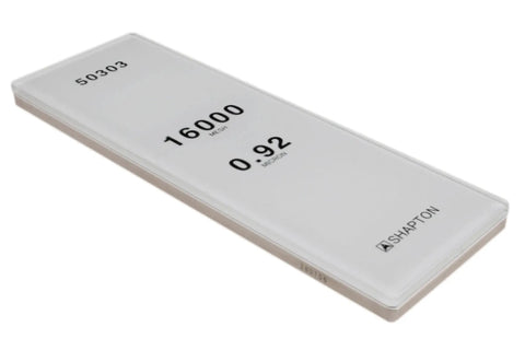 GlassStone 16000 Nano Class Knife Sharpening Stone Type CA 50303 with white finish on a flat surface view