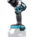 Top Shelf 18V Brushless Cordless Combi Drill Featuring Hammer Drilling 13Mm Chuck Two Speed Control And 21 Torque Settings, side view with battery.