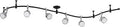 Flexible Track Lighting Fixture With Six Integrated Heads In Chrome For Nearly 96 Inch Modern Ceiling Light For Kitchen And Living Room