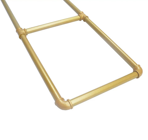 Ceiling Mount Gold Shelf Bracket Set For Kitchen Three Pairs U Shape Pipe Brackets In Gold Finish Built For DIYers Planks Not Included