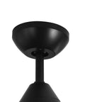 Top fixture of Indoor Ceiling Fan With 56 LED Lights, 5-Blade Black Fan With Remote, showing black mount on ceiling