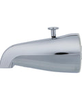 Replacement Tub Spout With Diverter Chrome 5 Inch For 1/2 Inch Or 3/4 Inch IPS Connections, Rear Pull Up Diverter Compatible With Most Faucets