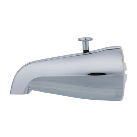 Replacement Tub Spout With Diverter Chrome 5 Inch For 1/2 Inch Or 3/4 Inch IPS Connections, Rear Pull Up Diverter Compatible With Most Faucets