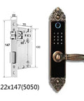 Knocks Out Burglary Hassle Smart Door Lock With Touchscreen Fingerprint Scanner Rfid Card And Numeric Code Entry Super Quick Install Knockout Keyless Hardware For Front Doors with detailed measurements.