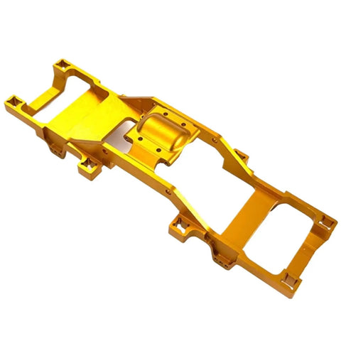 Durable Metal RC Car Chassis Frame Upgrade For 1 24 Scale Rigs Like FCX24 And Xiaoqi, low center gravity, CNC milled, gold color