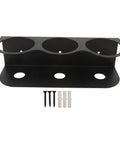 Heavy Duty Wall Mount Spray Bottle Holder Carbon Steel Paint Can Dispenser Rack With Powder Coated Finish For Garage Workshop - three holder slots, screws included.
