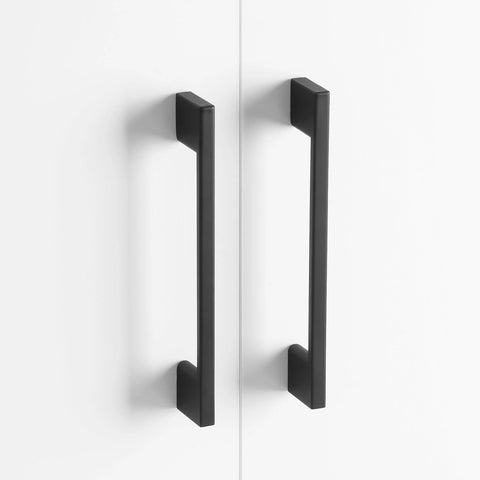 10 Pack 5 Inch Matte Black Cabinet Pulls Zinc Alloy Drawer Handles for Kitchen Cabinets and Furniture 128mm Center To Center Durable Solid