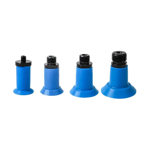 Essential Miniature Industrial Manipulator Suction Cup For Strong Film Plastic Bag Handling With PE Vacuum Nozzle Adapter in various sizes.
