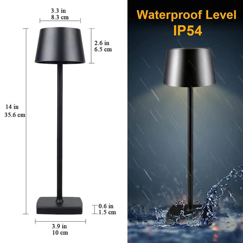 Cordless Table Lamp With 6000mAh Battery IP54 Waterproof All Aluminum Body Touch Dimming Warm Light for Indoors or Outdoors
