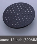 UMJIGF Black Thermostatic Shower System with Cold and Hot Water Wall Mounted Brass Shower Faucet Round 12 Inch Shower Head