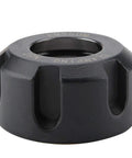 Collet Clamping Nut For Lathe Tools, Metal Chuck Holder with dynamic balancing, fast swaps and solid grip. Black finish, ER25 style nut.