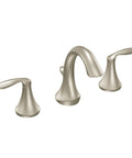 Eva Brushed Nickel Two Handle High Arc Widespread Bathroom Faucet With No Fuss 8 To 16 Inch Install For 3 Hole Sink Setup Drain Trim Valve Required 9000