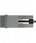 Dead Nuts Secure Six Inch Bench Vise With Hella Precision CNC Milling Clamping Jaw and rugged base viewed from above.