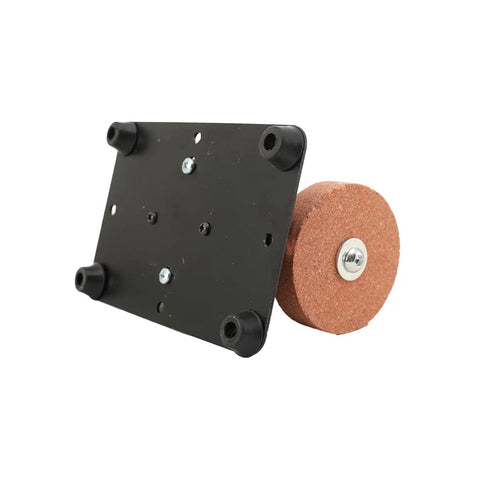 Workhorse Multi Purpose Bench Grinder And Sander With Rock Solid Brushless Motor And Variable Speed Dial for mounting and accessory use.
