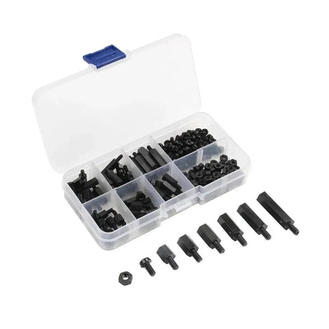 Non Conductive Nylon M3 Hex Spacer Set For Drones And PCBs, 540 Or 720 Piece Standoff Nut Kit in organizer box