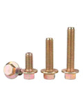 Shop Approved M12 Hex Flange Screws Zinc Plated 10.9 Grade Heavy Duty Fine Thread Fasteners, four different sizes.