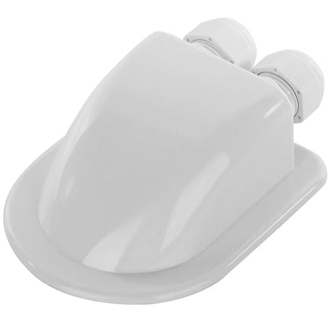 2 Pack IP68 Waterproof Solar Cable Entry Glands - Heavy Duty Weatherproof Dual Cable Entry Housing, white, side view