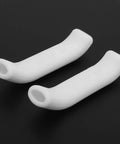 White anti slip silicone bike brake grips with waterproof lever covers for cycling, soft shock absorbing handle grips, non slip safety upgrade.